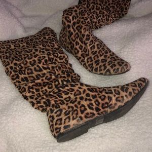 Leopard print boots in the size 10.5